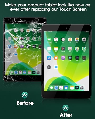 SRJTEK for iPad Mini 1 Touch Screen Replacement A1432 for iPad Mini 2 Digitizer Replacement A1490,A1489,A1491 Touch Screen with IC Chip,Home Button,Cameral Holder Repair Parts Kits White (Not Include LCD) - Image 4