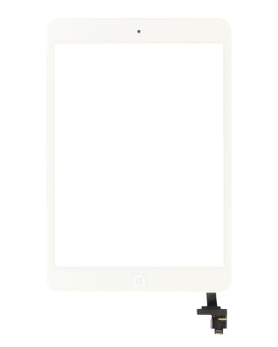 SRJTEK for iPad Mini 1 Touch Screen Replacement A1432 for iPad Mini 2 Digitizer Replacement A1490,A1489,A1491 Touch Screen with IC Chip,Home Button,Cameral Holder Repair Parts Kits White (Not Include LCD) - Image 3