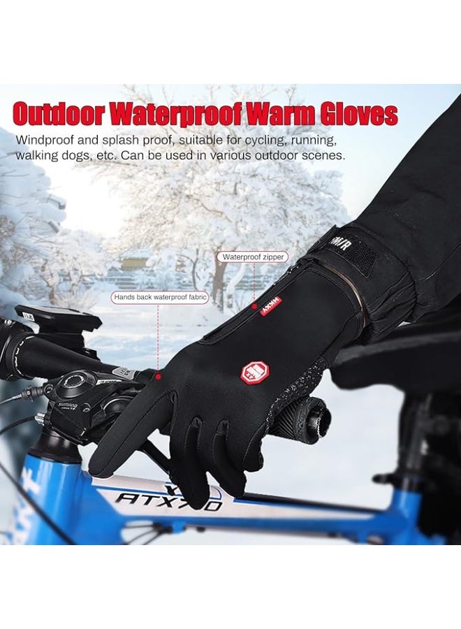 Cycling Gloves Cycling Gloves Non-Slip Winter Warm Gloves Men Women Touchscreen Windproof Winter Gloves Bicycle Gloves for Cycling Hiking Climbing Outdoor Activities - Image 2