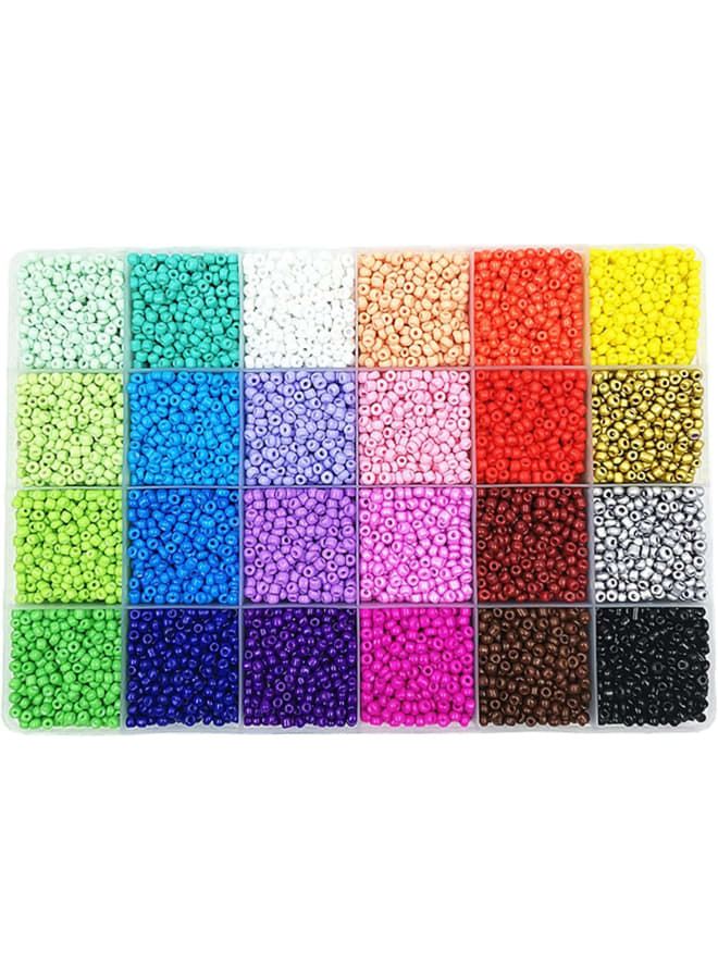 Ball Beads,24000PCS 2mm 24 Colors R-ainbow DIY Multicolors Ball Beads for Crafting String Present Gift - Image 1