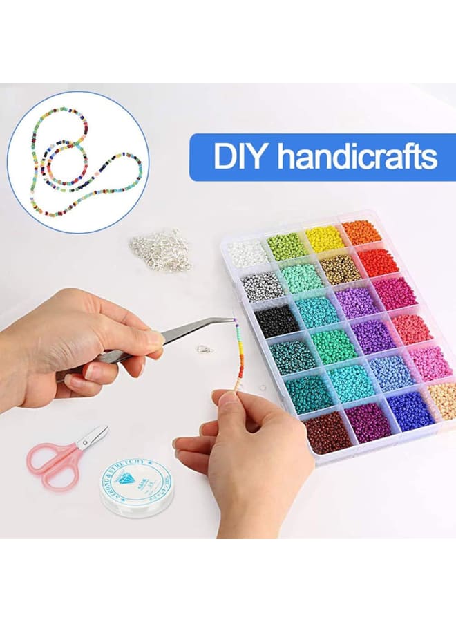 Ball Beads,24000PCS 2mm 24 Colors R-ainbow DIY Multicolors Ball Beads for Crafting String Present Gift - Image 4
