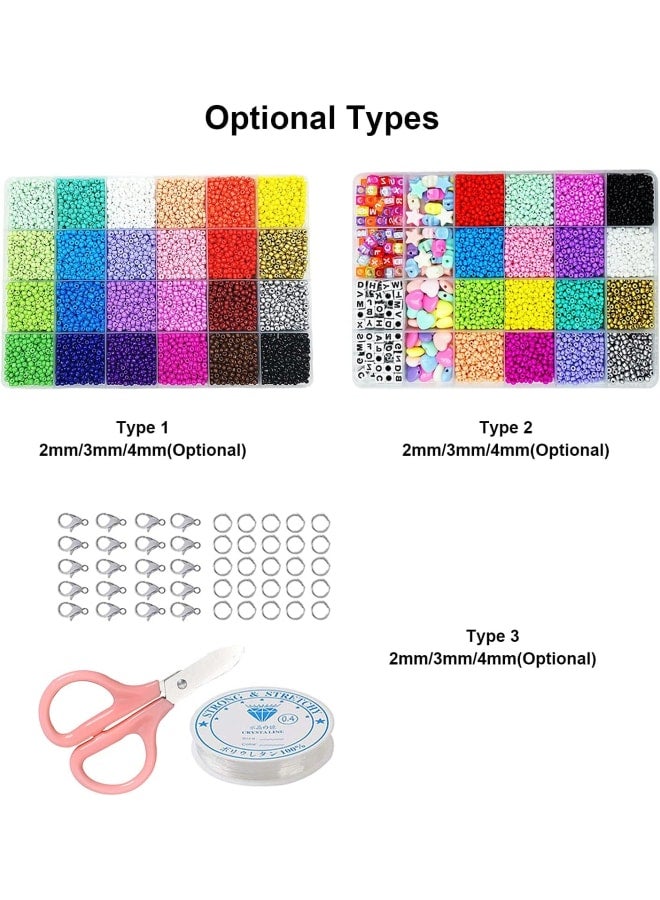 Ball Beads,24000PCS 2mm 24 Colors R-ainbow DIY Multicolors Ball Beads for Crafting String Present Gift - Image 2