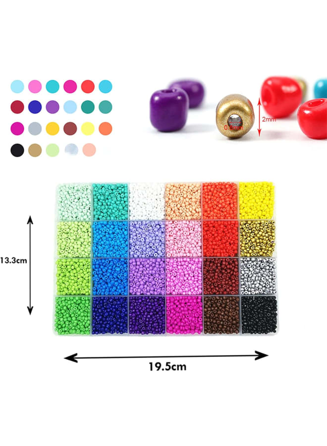 Ball Beads,24000PCS 2mm 24 Colors R-ainbow DIY Multicolors Ball Beads for Crafting String Present Gift - Image 3