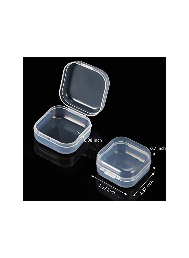 Zaboon Rectangle Clear Plastic Containers Transparent Beads Storage Containers Box Jewelry Storage Box Case With Hinged Lid For Small Items Beads Jewelry 36 Pieces 3.5 X 3.5 X 1.8 Cm - Image 3