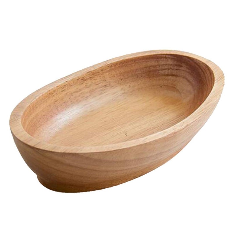 CALANDIS® Wooden Salad Serving Bowl Fruit Snacks Cake Dessert Ice Cream Angled Bowl L - Image 2