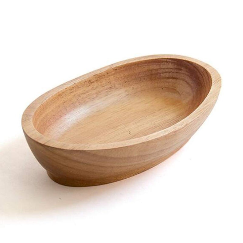 CALANDIS® Wooden Salad Serving Bowl Fruit Snacks Cake Dessert Ice Cream Angled Bowl L - Image 5