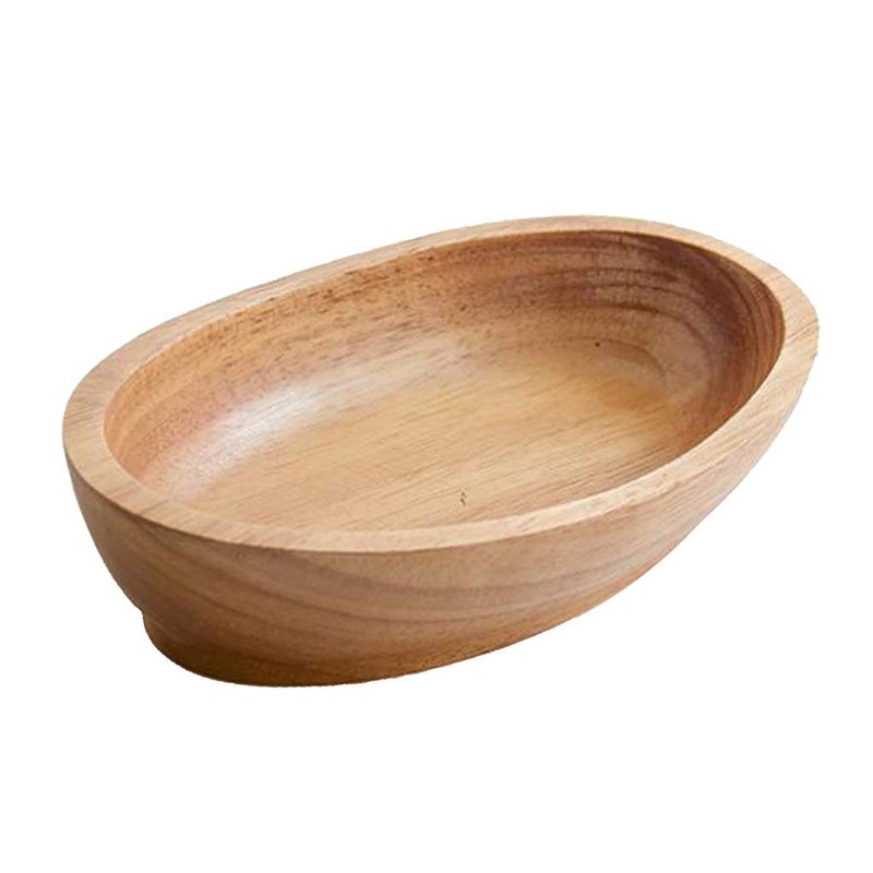 CALANDIS® Wooden Salad Serving Bowl Fruit Snacks Cake Dessert Ice Cream Angled Bowl L - Image 3
