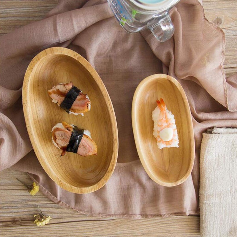 CALANDIS® Wooden Salad Serving Bowl Fruit Snacks Cake Dessert Ice Cream Angled Bowl L - Image 1