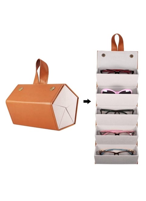 Sunglasses Storage Case, Multi Slot Travel Sunglasses Case, Travel Eyeglasses Case Storage 5 Slots, Foldable Eyeglasses Frame Case, Women's Men's Eyeglasses Display Case