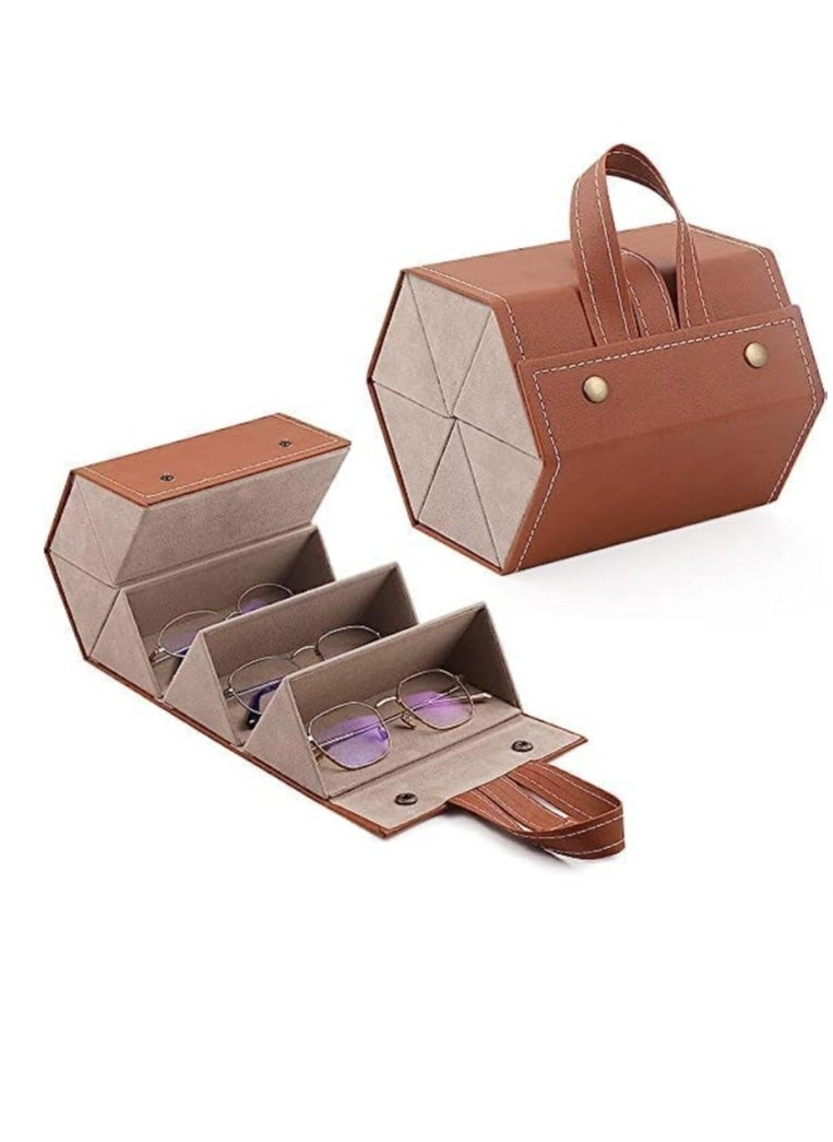 Sunglasses Storage Case, Multi Slot Travel Sunglasses Case, Travel Eyeglasses Case Storage 5 Slots, Foldable Eyeglasses Frame Case, Women's Men's Eyeglasses Display Case