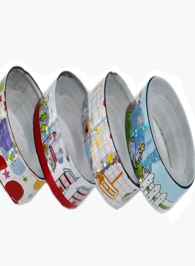 Pindia Set of 10Pc (1.5cm) Colorful Decorative Tape Adhesive Glitter Tape Roll for DIY, Gift Wrapping, Birthday Card Making, Handmade Craft, Scrapbooking, Home Decoration and Other Creative Projects - Image 5