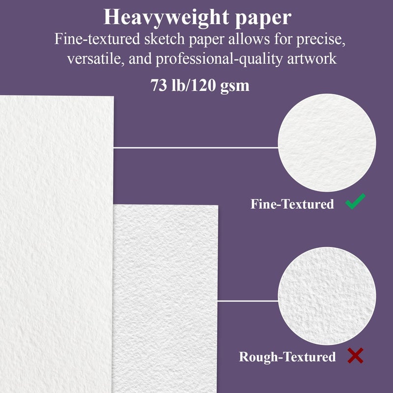 Fuxi Purple Sketch Book for Women - 9"x12" Girls Sketch Book, 100 Sheets (73lb/120gsm) Drawing Paper for Kids, Art Supplies for Girls Ages 8-12, Beginners, and Adults, 1-Pack - Image 3