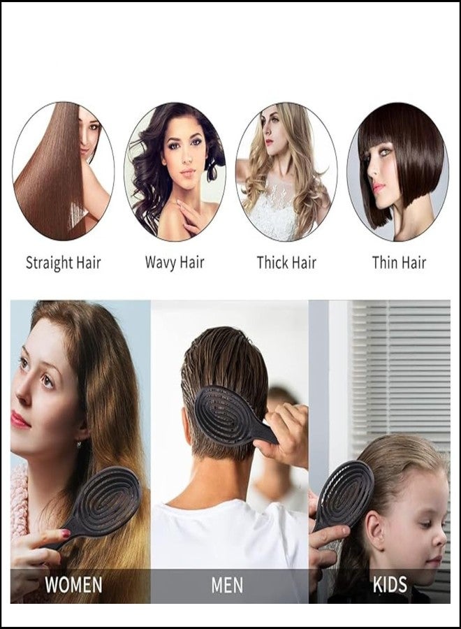 سكارليت لاين فرشاة تصفيف الشعر الاحترافية من سكارليت لاين، ذات رأس كروي بيضاوي الشكل وشعيرات مهواة، بمقبض بلاستيكي، مثالية للرجال والنساء - أسود - Image 3