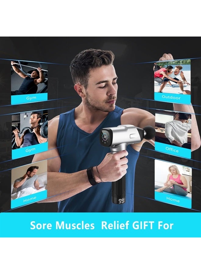 ORIbox Massage Gun Deep Tissue Percussion Muscle Massager Handheld Massage Gun for Athletes, M02 Sliver - Image 2