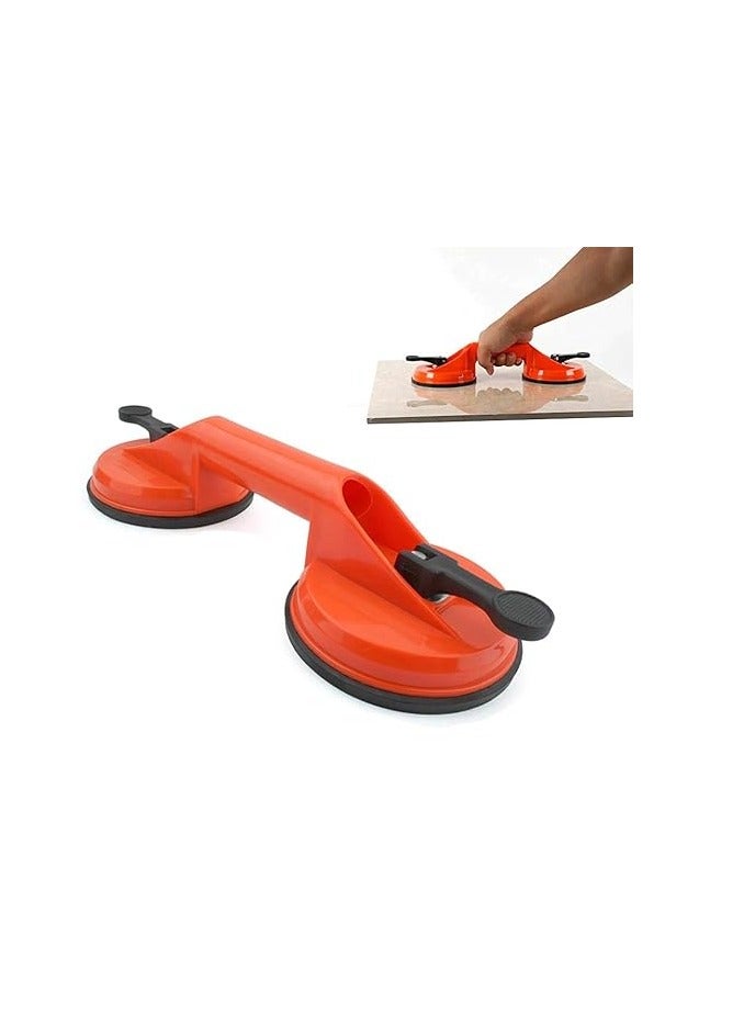 Midwest رافعة زجاجية مزدوجة بكوب شفط، مزيل للنتوءات مع مقبض، لرفع الزجاج/البلاط/المرآة/الجرانيت، قفل المقبض - Image 1