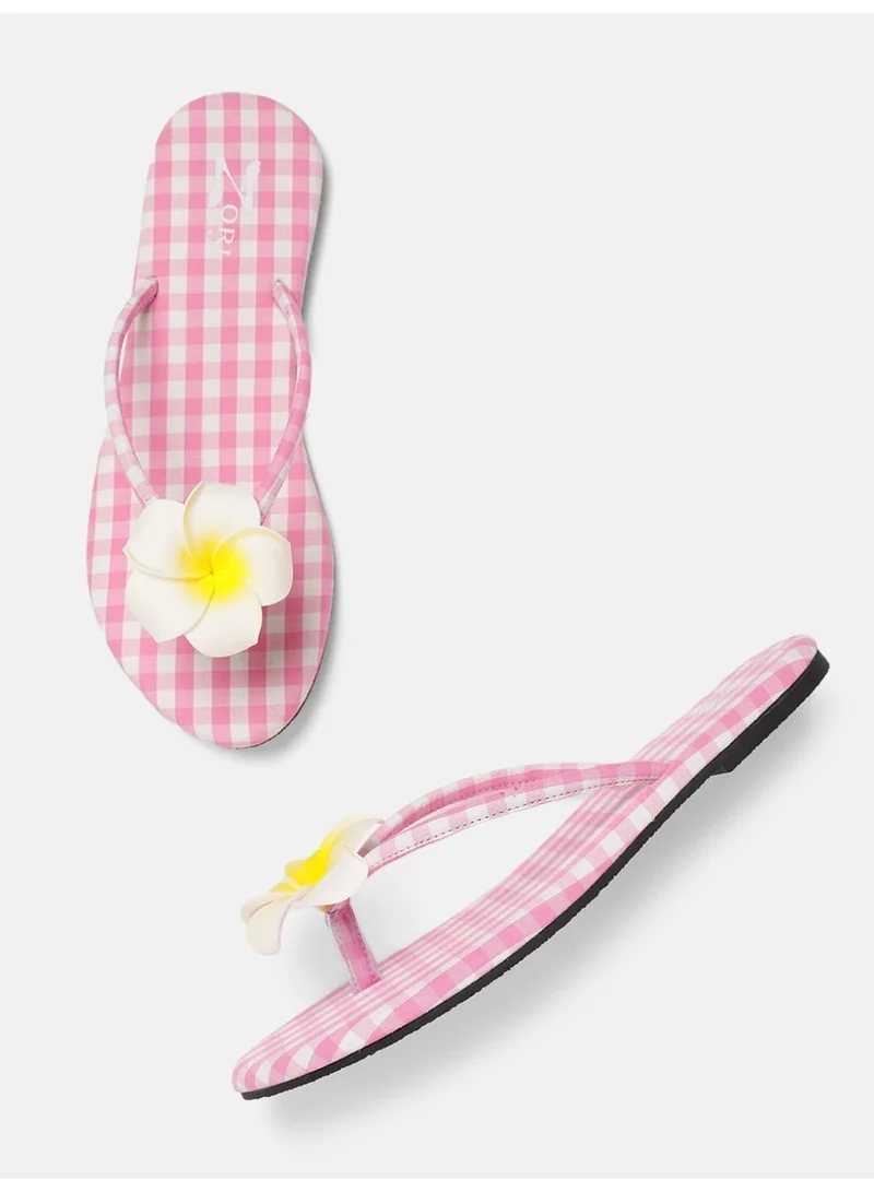 ZORIWORLD  BAHAMAS Floral Pink Summer Flats for Women for Women | Best Price UAE