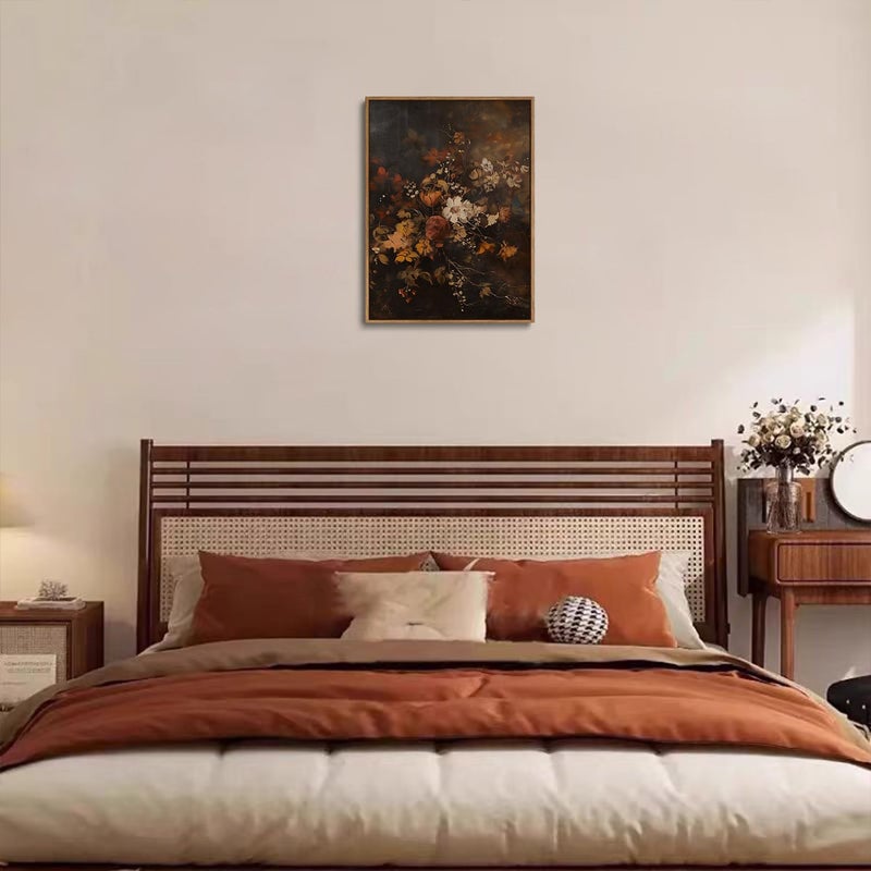 Djmwtb Framed Wall Art Vintage Wall Decor Floral Canvas Art Botanical Pictures Flower Paintings Moody Prints Dark Artwork for Bedroom Living Room - Image 2