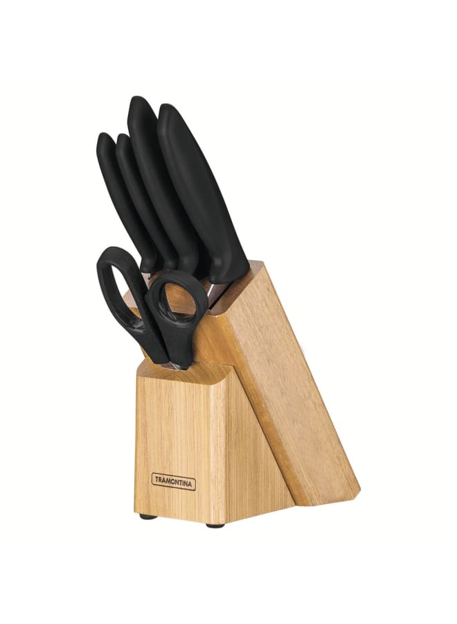 TRAMONTINA Knives Set 6 Pcs Stainless Steel blades with ergonomic polypropylene handles & Block, dishwasher Safe. - Designed for High Performance and Durability, Ideal for Professional and H - Image 3