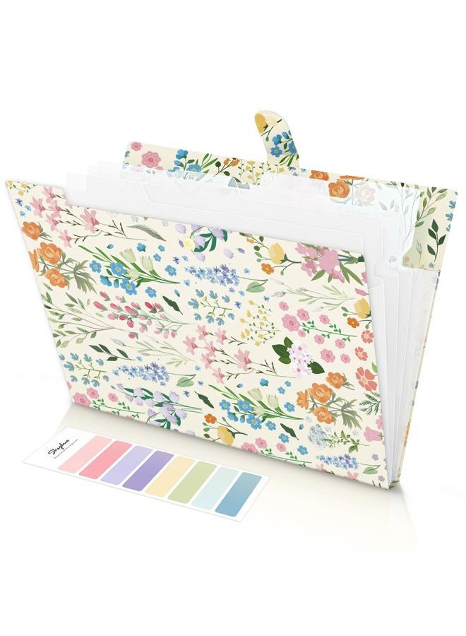 Skydue Expanding File Folder with 5 Pockets, Accordion File Organizer,Portable Receipt Paper Documents Organizer,Letter Size Filing Folder School Office Supplies,Apricot - Image 1