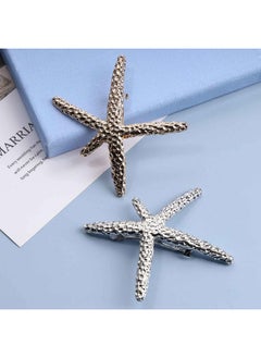 Yheakne Starfish Hair Clip Barrette Gold Hair Barrette Metal Hair Holder Headpieces Decorative Headwear Cute Hair Clip Hair Accessories For Women And Girls Gifts (Silver)  - Image 4