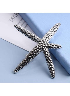 Yheakne Starfish Hair Clip Barrette Gold Hair Barrette Metal Hair Holder Headpieces Decorative Headwear Cute Hair Clip Hair Accessories For Women And Girls Gifts (Silver)  - Image 3