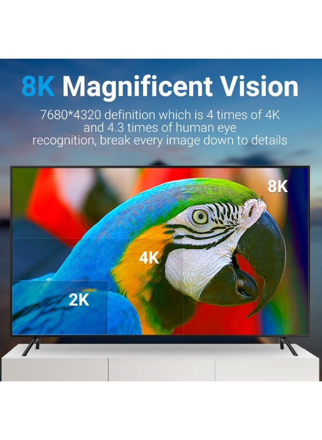 VENTION HDMI Male to Male Cable 8K Silver Aluminum Alloy Type Model - Image 2