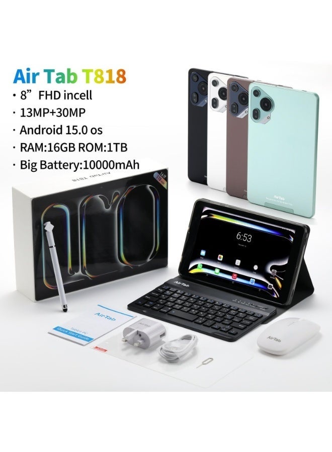 AirTab T818 8" Android 15 Tablet | 16GB RAM 1TB Storage | 10000mAh Battery | Octa-Core | Dual Camera | WiFi | Includes Stylus & Keyboard | Fast Performance Tablet for Work, Study & Entertainment - Image 4
