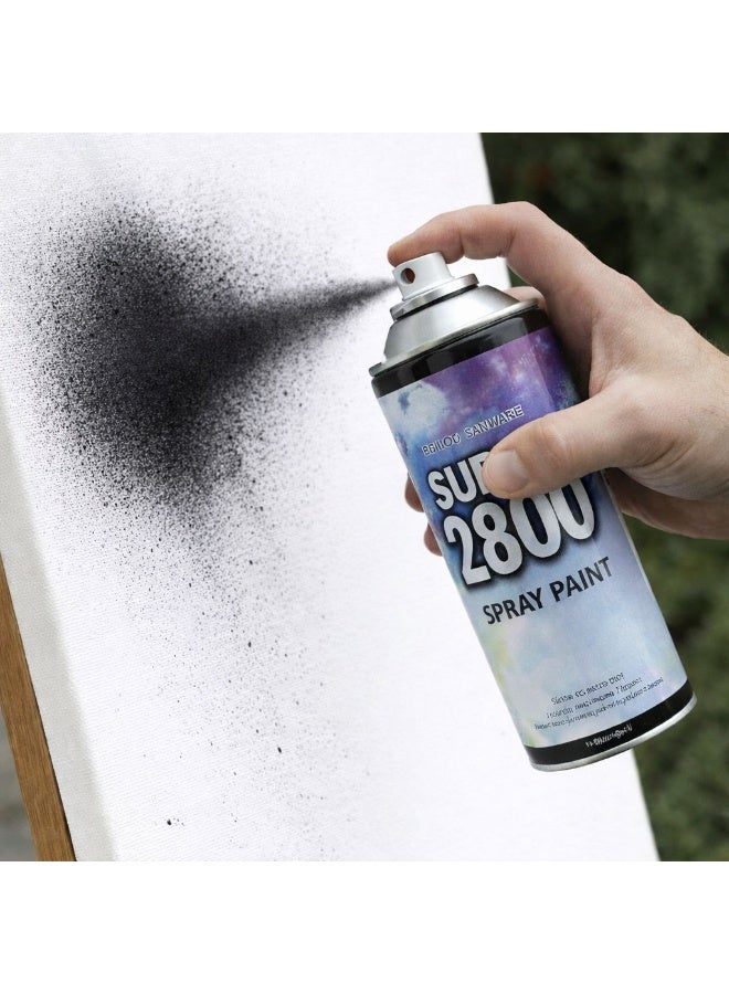 سوبر بخاخ دهان اسود متعدد الاستخدامات – طلاء رش بلمعة قوية ومقاومة للخدش للاستخدامات المتنوعة – 3 عبوات × 450 مل - Image 3