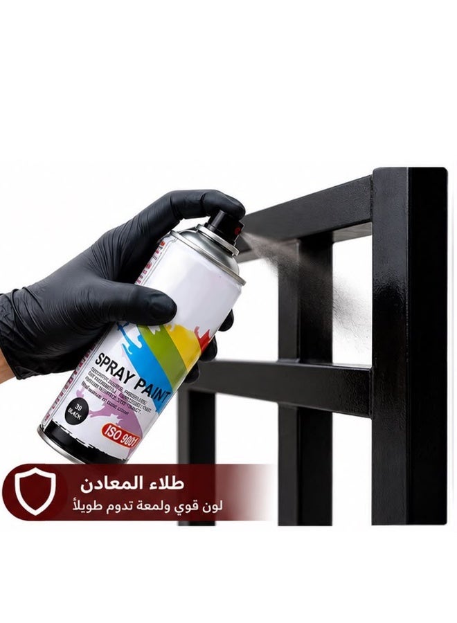 نست بخاخ دهان اسود متعدد الاستخدامات – طلاء رش بلمعة قوية ومقاومة للخدش للاستخدامات المتنوعة – 3 عبوات × 400 مل - Image 4