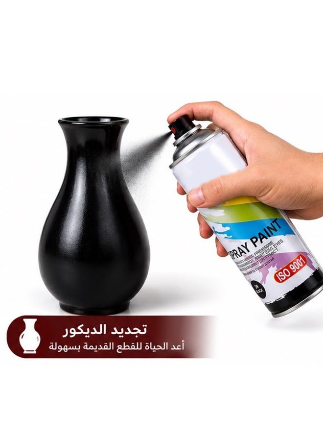 نست بخاخ دهان اسود متعدد الاستخدامات – طلاء رش بلمعة قوية ومقاومة للخدش للاستخدامات المتنوعة – 3 عبوات × 400 مل - Image 5
