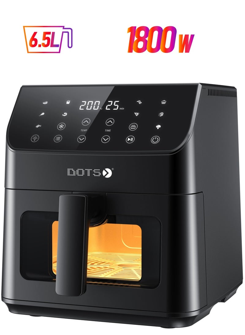 دوتس قلاية دوتس الهوائية قوة 1800 واط، تحكم رقمي باللمس سعة 6.5 لتر،  7وظائف محددة مسبقًا، حمل حراري سريع للهواء - مثالية للوجبات الكبيرة، طهي بدون دخان - Image 1