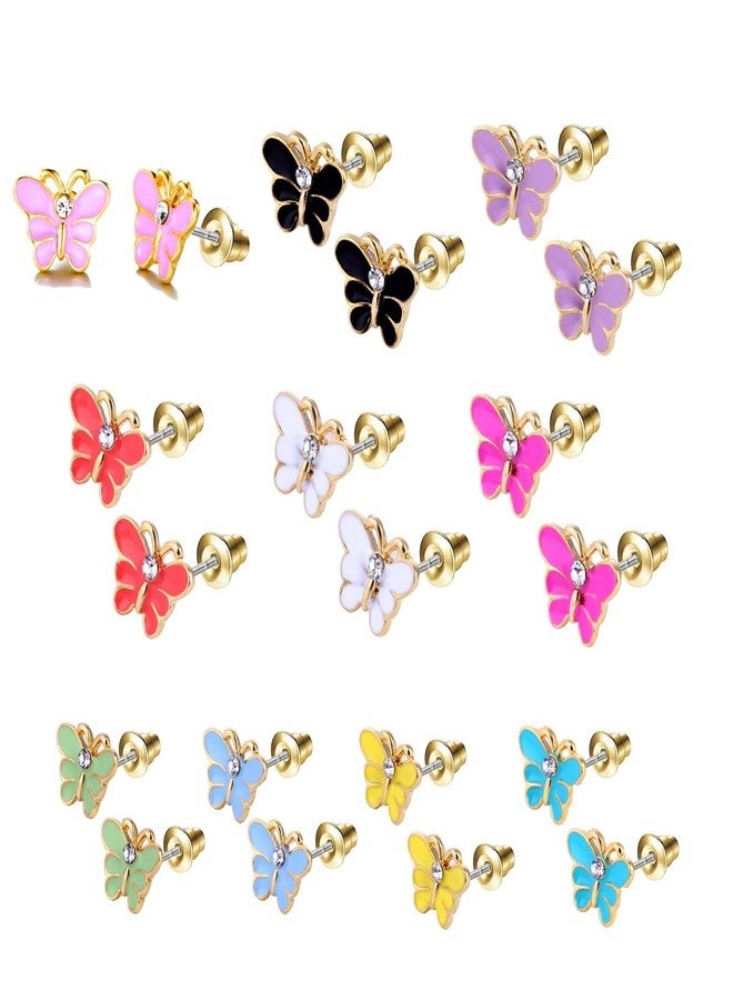 Tamhoo 10 Pairs Hypoallergenic Sutd Earrings for Women and Teen Girls with Stainless Steel Post - Assorted Sytle and Vivid Color Earrings Set, Stainless Steel, No Gemstone - Image 1