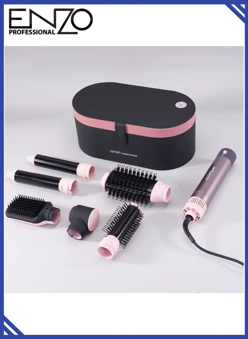 ENZO EN-4133 6 In 1 Professional Hot Air Styler Hair Dryer Brush | Hair Curler, Straightener, Volumizer & Smoothing Brush | Multi Styling Tool for Women - Image 4