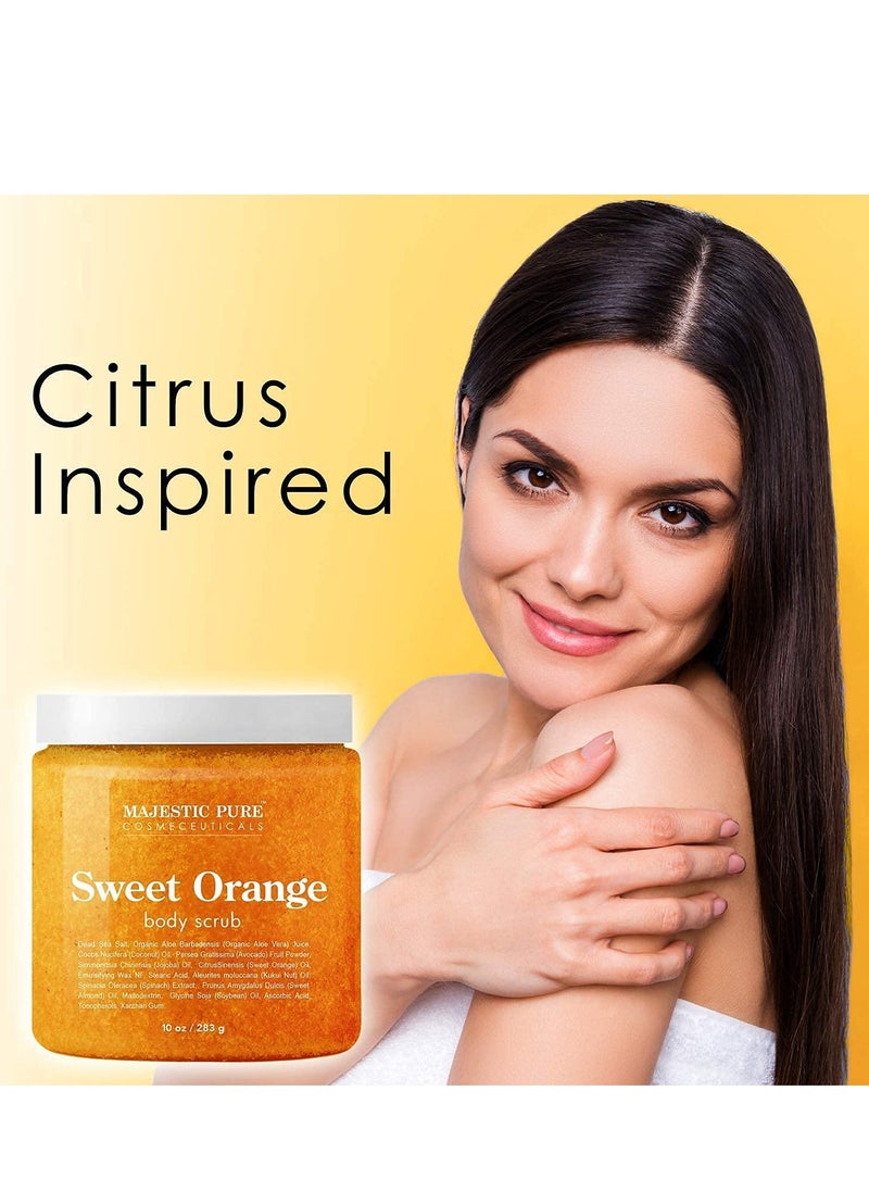 Majestic Pure Majestic Pure Himalayan Salt Scrub and Orange Scrub Bundle – Exfoliating and Moisturizing Body scrub Combo  - Image 4