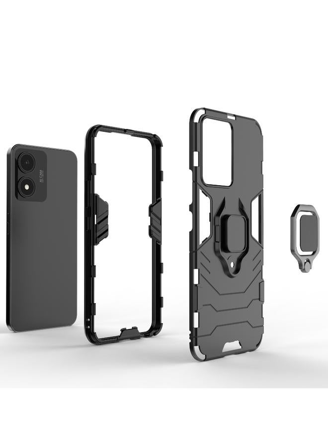 erorex Case For vivo Y02s PC + TPU Shockproof Protective Phone Case with Magnetic Ring Holder - Image 5
