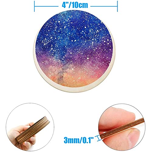 WLIANG 25 Pcs 4 Inch Wood Circles, Unfinished Wood Circles Round Disc Cutouts, 1/9 Inch Blank Round Wooden Circles for DIY Crafts, Painting, Staining, Coasters Making, Home Decorations - Image 2