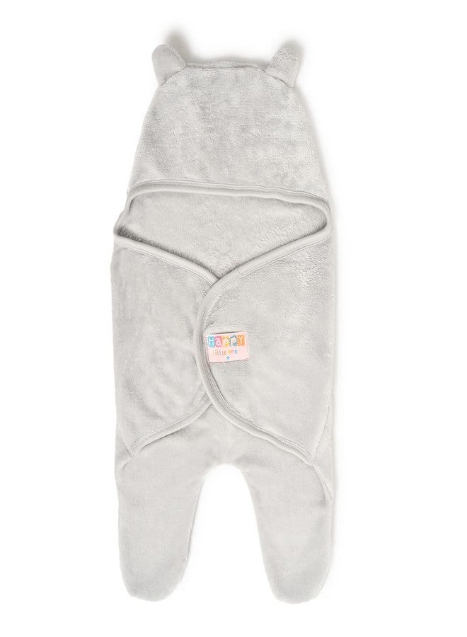Mi Arcus Ultra Soft Knitted Hooded Wearable Swaddle Wrapper Blanket for Newborns (Boys & Girls), 0-6 Months - Grey, 75x72 cm - Image 2