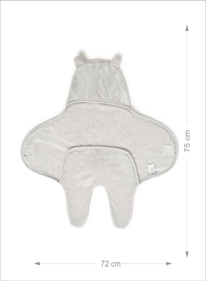 Mi Arcus Ultra Soft Knitted Hooded Wearable Swaddle Wrapper Blanket for Newborns (Boys & Girls), 0-6 Months - Grey, 75x72 cm - Image 3