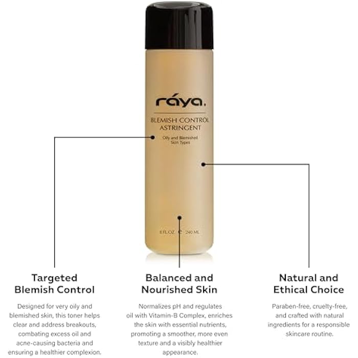 RAYA Blemish Control Astringent (705), Facial Toner for Very Oily and Break-Out Skin, with Vitamin B Complex to Balance pH and Helps Regulate Oil Production, Cruelty & Paraben Free - 8 fl oz - Image 3