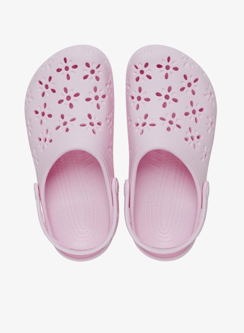 Crocs Unisex Pink Milk Classic Floral Cut Out Clog - Image 3