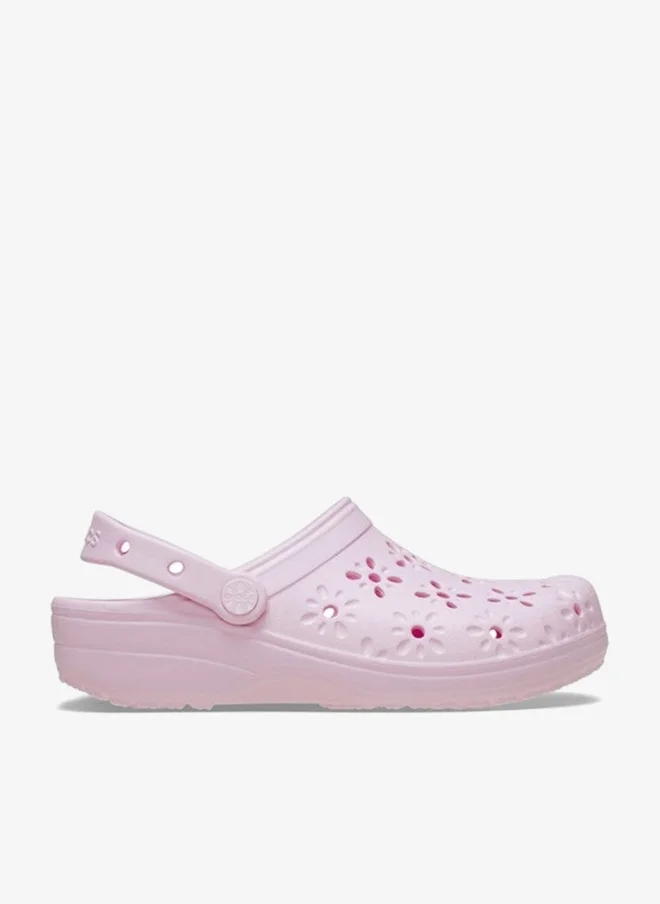 crocs Crocs Unisex Pink Milk Classic Floral Cut Out Clog