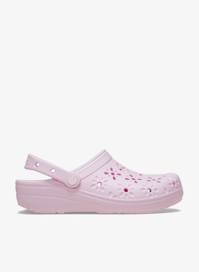 Crocs Unisex Pink Milk Classic Floral Cut Out Clog - Image 1