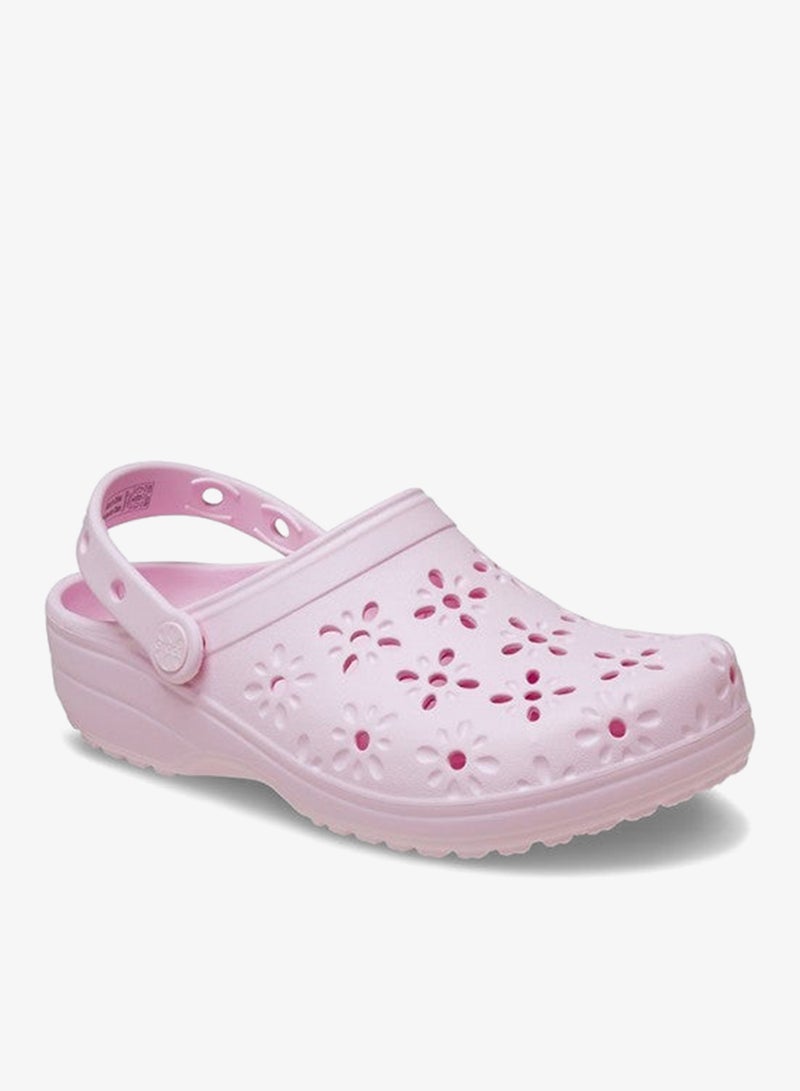 Crocs Unisex Pink Milk Classic Floral Cut Out Clog - Image 4