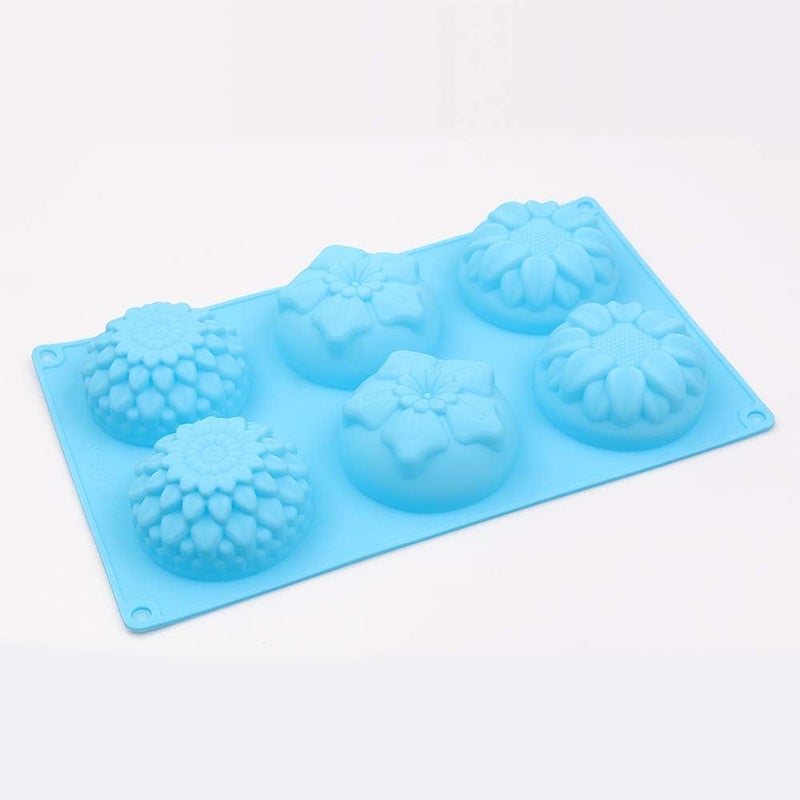 homEdge 6Cavity Silicone Flowers Shaped Mold Set of 3PCS Non Stick Silicone Mixed Sunflowers Daisy Mold for Candy Chocolate Jelly Ice Cube 3 Styles Flowers - Image 5