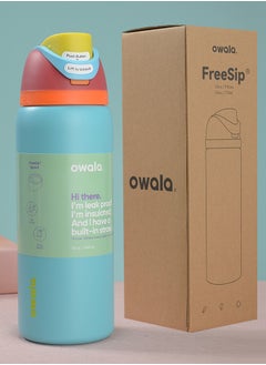 Owala FreeSip Insulated Stainless Steel Water Bottle with Straw for Sports and Travel, BPA-Free, 32oz, Summer Sweetness