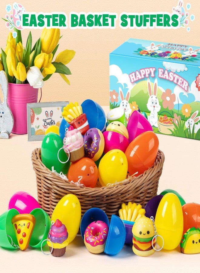 BAYSING 12 Pack Prefilled Easter Eggs with Food Squishy Toys Keychains, Easter Eggs Filled for Kids Easter Egg Hunt Easter Basket Stuffers Goodie Bag Fillers School Classroom Gifts - Image 5