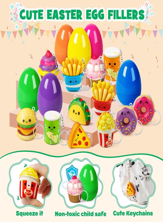BAYSING 12 Pack Prefilled Easter Eggs with Food Squishy Toys Keychains, Easter Eggs Filled for Kids Easter Egg Hunt Easter Basket Stuffers Goodie Bag Fillers School Classroom Gifts - Image 3