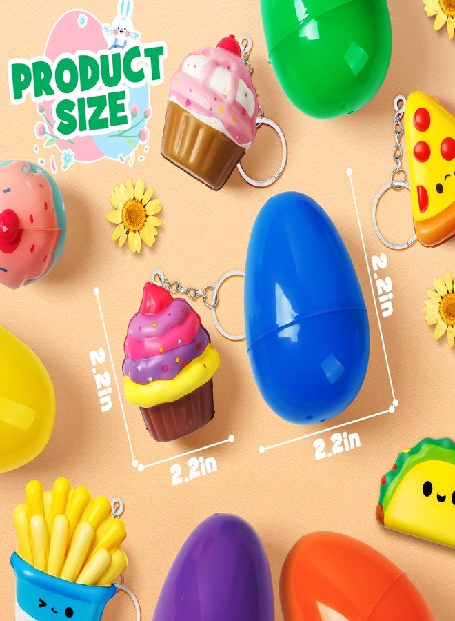 BAYSING 12 Pack Prefilled Easter Eggs with Food Squishy Toys Keychains, Easter Eggs Filled for Kids Easter Egg Hunt Easter Basket Stuffers Goodie Bag Fillers School Classroom Gifts - Image 4