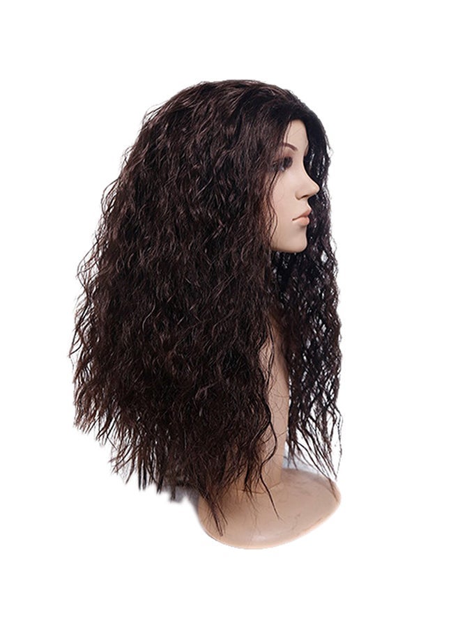 NIBEMINENT Kinky Curly Hair Long Fluffy Wavy Synthetic Wig Black - Image 1