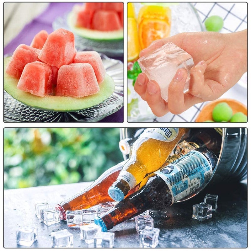 MoldBerry Silicone Ice Cube Trays 20 6 Grid Combo Flexible Small Giant Square Silicone Ice Cube Mould for Freezer Whiskey Cocktails Kitchen Accessories Pack of 2 Random Color - Image 4
